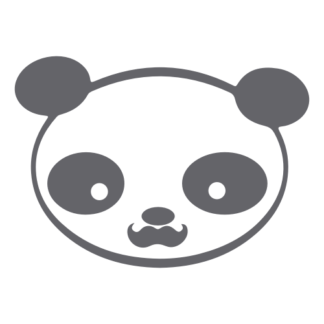 Young Panda Funny Moustache Decal (Grey)